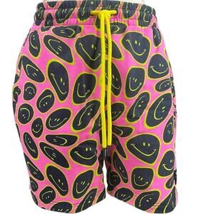 NEW WESC Unisex (M/L) Pink Marty Trippy Smiley Cotton Shorts Skate‎ Vacation 90s